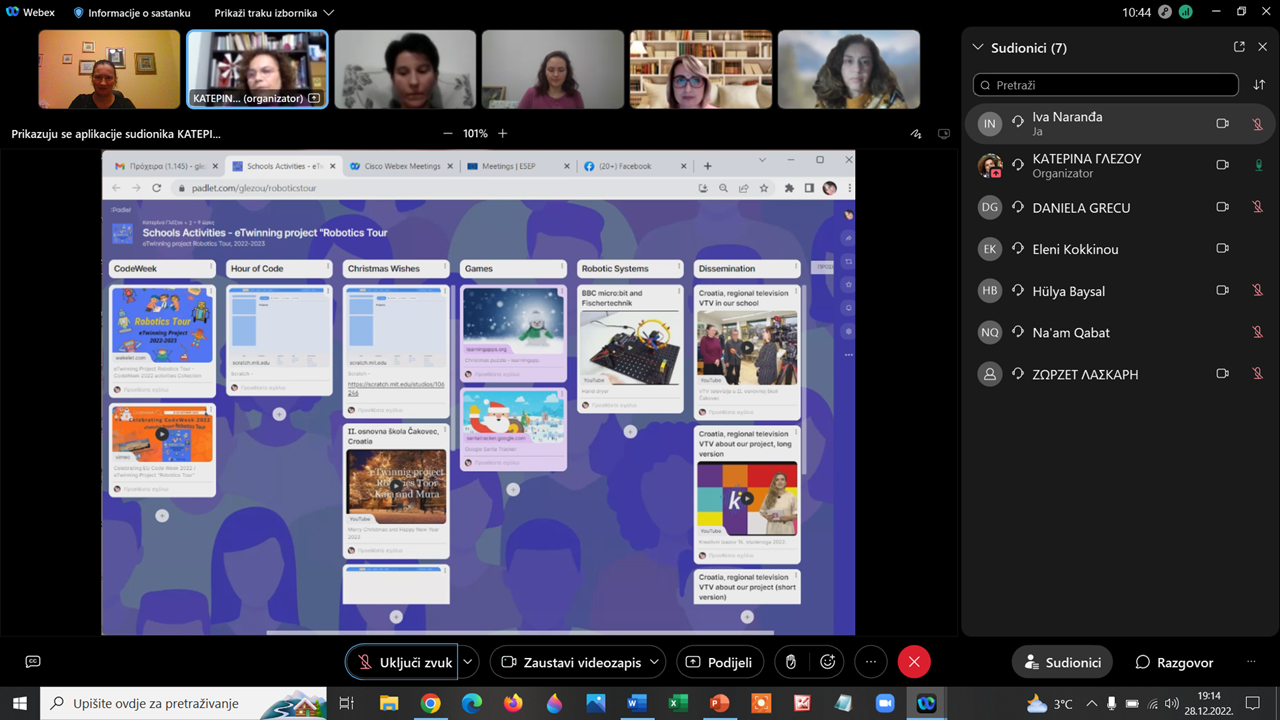 eTwinning project Robotics Tour - online meeting